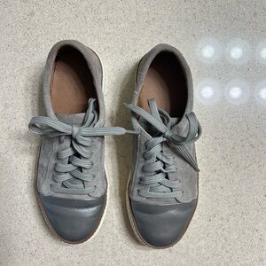 Caslon Gray Suede & Leather Lace-Up Sneakers
